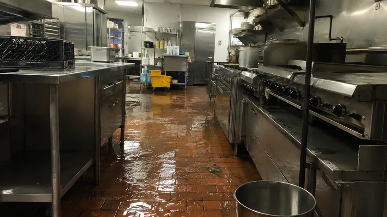 Frozen pipe burst in restaurant in Macomb County, Michigan